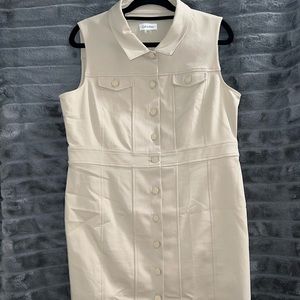 Calvin Klein cream sheath dress